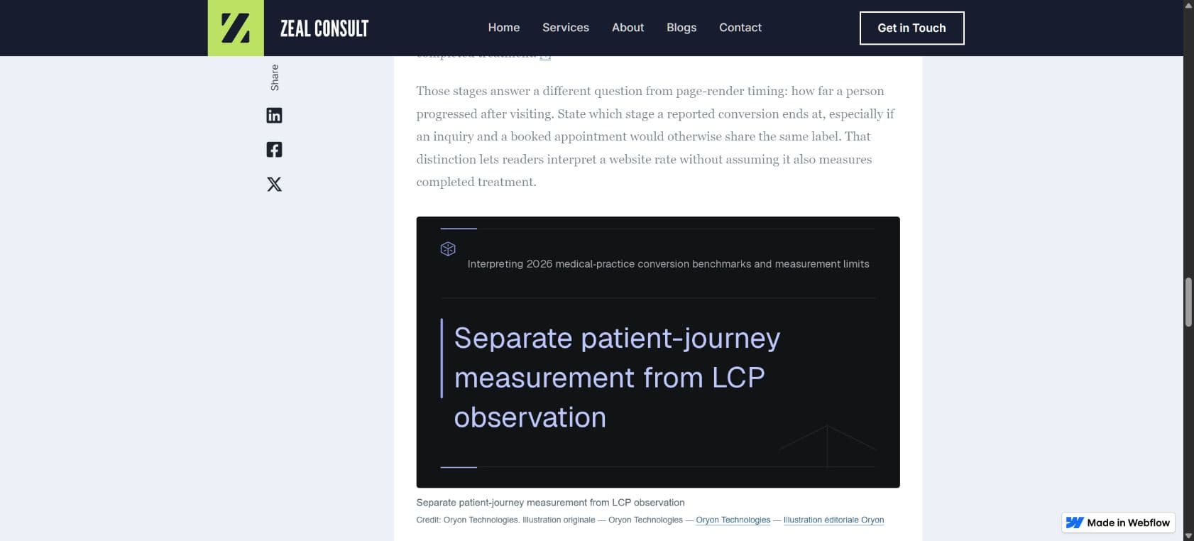 Illustration interne distincte chargée et crédits visibles dans l’article Webflow du 19 octobre