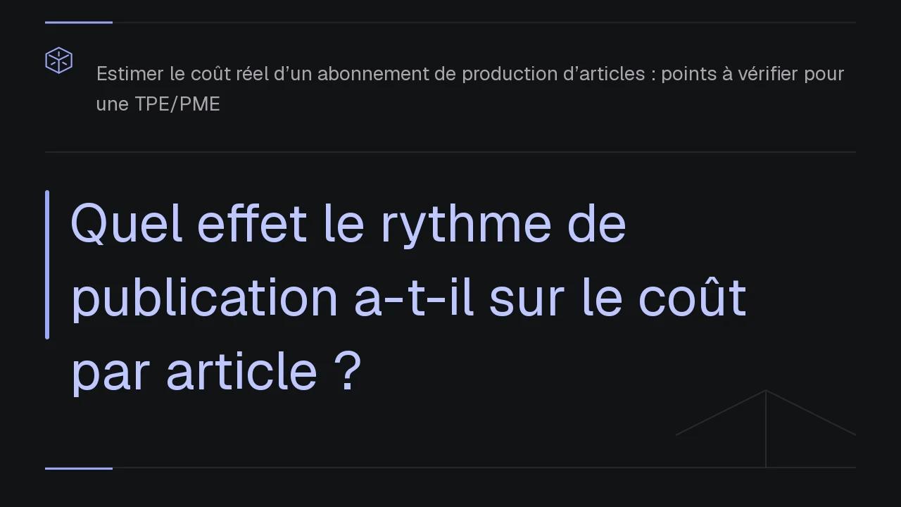 Quel effet le rythme de publication a-t-il sur le coût par article ?